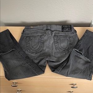 True Religion washed black skinny jeans